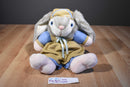 Brown Bunny in Tan and Blue Jumpsuit Happy Easter Plush
