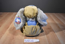 Brown Bunny in Tan and Blue Jumpsuit Happy Easter Plush