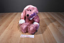 Dan Dee Pink Mauve Teddy Bear with Santa Hat Plush