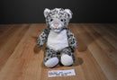 Build a Bear White Gray Black Spotted Snow Leopard 2019 Plush With Blue Eyes