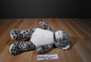Build a Bear White Gray Black Spotted Snow Leopard 2019 Plush With Blue Eyes