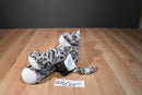 Build a Bear White Gray Black Spotted Snow Leopard 2019 Plush With Blue Eyes