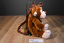 Cal Plush Brown and Pink Monkey Backpack