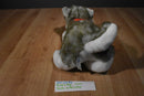 Build a Bear Gray and White Husky Beanbag Plush With Blue Eyes and Red Collar
