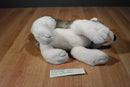 Build a Bear Gray and White Husky Beanbag Plush With Blue Eyes and Red Collar