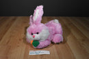 Chrisha Playful Plush Pink and White Bunny Rabbit 2009 Plush with Carrot