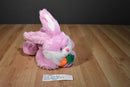 Chrisha Playful Plush Pink and White Bunny Rabbit 2009 Plush with Carrot