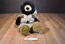 Build a Bear Vintage Black Bear Plush Wearing Fisherman Clothes