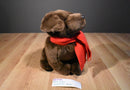 Gund Target Chocolate Lab Plush with a Red Scarf