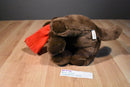 Gund Target Chocolate Lab Plush with a Red Scarf