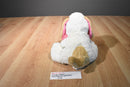 CS International White and Brown Dog Plush with Pink Nose