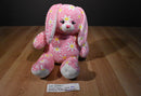 Build a Bear Pink Bunny Rabbit 2011 Plush with White Daisy Flowers