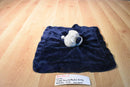 Carter's Navy Blue and Grey Hippo Rattle Security Blanket