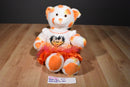 Build-A-Bear White Candy Corn Bear in Orange Dress Plush