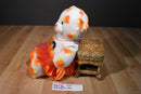 Build-A-Bear White Candy Corn Bear in Orange Dress Plush
