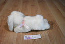 DGE Corp. White Bunny Rabbit Beanbag Plush with a Pink Bow