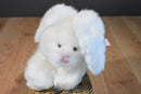 DGE Corp. White Bunny Rabbit Beanbag Plush with a Pink Bow