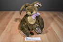 Dakin Brown Bunny Rabbit Beanbag Plush with Pink Bow