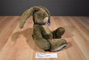 Dakin Brown Bunny Rabbit Beanbag Plush with Pink Bow