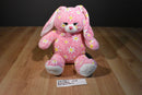 Build-A-Bear Pink  Bunny Rabbit Plush with White Daisy Flowers