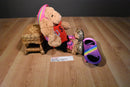 Build a Bear Tan Bunny with Unicorn Skateboard and Gear Plush