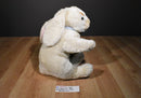 Commonwealth Beige Bunny Rabbit 2006 Beanbag Plush with Blue Bow and Rose