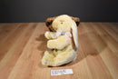 Commonwealth Beige Bunny Rabbit 2007 Beanbag Plush with Pink Bow and Blue Rose
