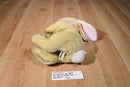 Commonwealth Beige Bunny Rabbit 2007 Beanbag Plush with Pink Bow and Blue Rose