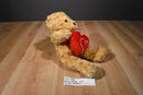 Burton and Burton Tan Teddy Bear With Red Heart Beanbag Plush