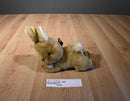 Commonwealth 1987 Brown & White Bunny Rabbit Plush with a Brown Bow