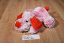 Dan Dee Pink and White Valentines Puppy Dog Beanbag Plush with Pink Heart Bow
