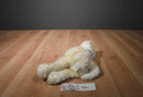Burton and Burton Off White Teddy Bear Beanbag Plush With Brown Checkered Bow