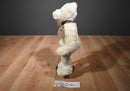 Burton and Burton Off White Teddy Bear Beanbag Plush With Brown Checkered Bow