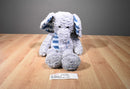 Dan Dee Grey Elephant Plush with Blue and White Stripes on Belly and Ears