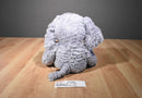 Dan Dee Grey Elephant Plush with Blue and White Stripes on Belly and Ears