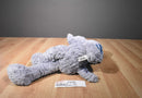Dan Dee Grey Elephant Plush with Blue and White Stripes on Belly and Ears