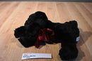 Chosun Black Floppy Dog With Maroon Bow Beanbag Plush