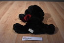 Chosun Black Floppy Dog With Maroon Bow Beanbag Plush