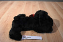 Chosun Black Floppy Dog With Maroon Bow Beanbag Plush
