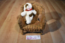 Build a Bear Playful Pup And Lil Furry Friend White/ Brown Shaggy Dog Beanbag Plush