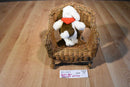 Build a Bear Playful Pup And Lil Furry Friend White/ Brown Shaggy Dog Beanbag Plush