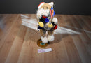 Fiesta tan and White Cat With Christmas Lights Beanbag Plush
