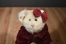 Boyd's Bears Lindsey P. Pussytoes White Cat in Red Romper 1999 Plush