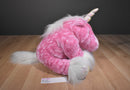 Dan Dee Pink and White Unicorn Beanbag Plush