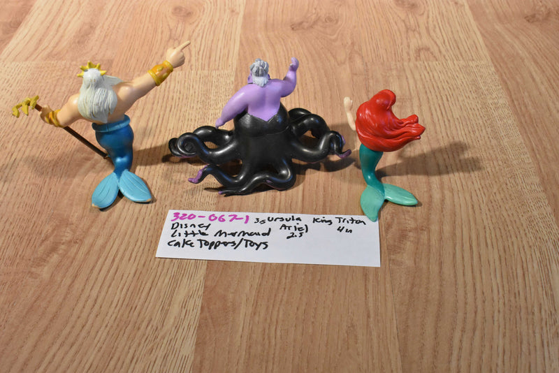 Disney Little Mermaid Cake Topper Toys Ariel Triton Ursula