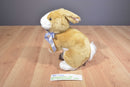 Commonwealth Tan and White Bunny Rabbit with Purple Bow 1999 Beanbag Plush