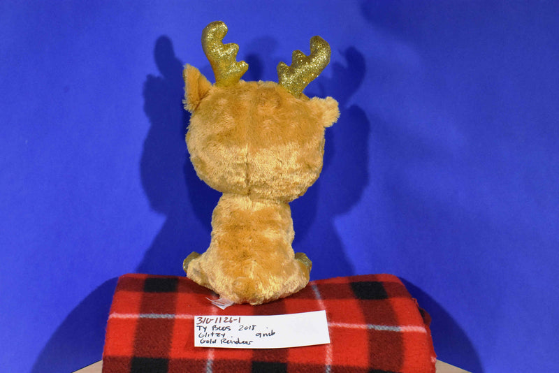 Ty Beanie Boos Glitzy the Gold Reindeer 2018 Beanbag Plush