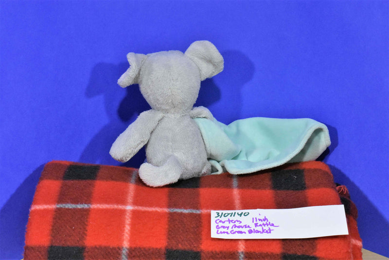 Carter's Grey Mouse Rattle Green Security Blanket