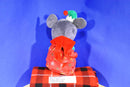 Disney Theme Park Baby Mickey Mouse My First Christmas Red Blanket Pouch Plush