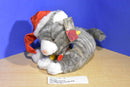 Dan Dee Grey Tabby Cat Santa Hat Plush